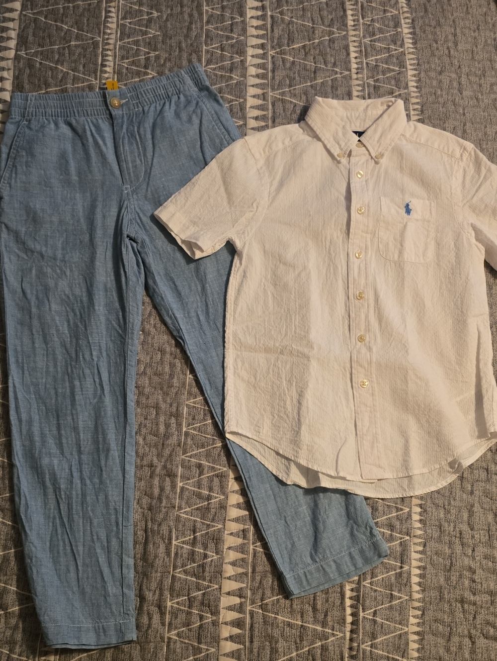 Kids Polo Ralph Lauren Linen Pant & Shirt Set